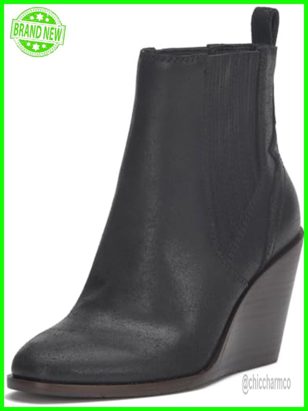 Lucky Brand Wilano Suede Ankle Bootie Wedge Heel Almond Toe